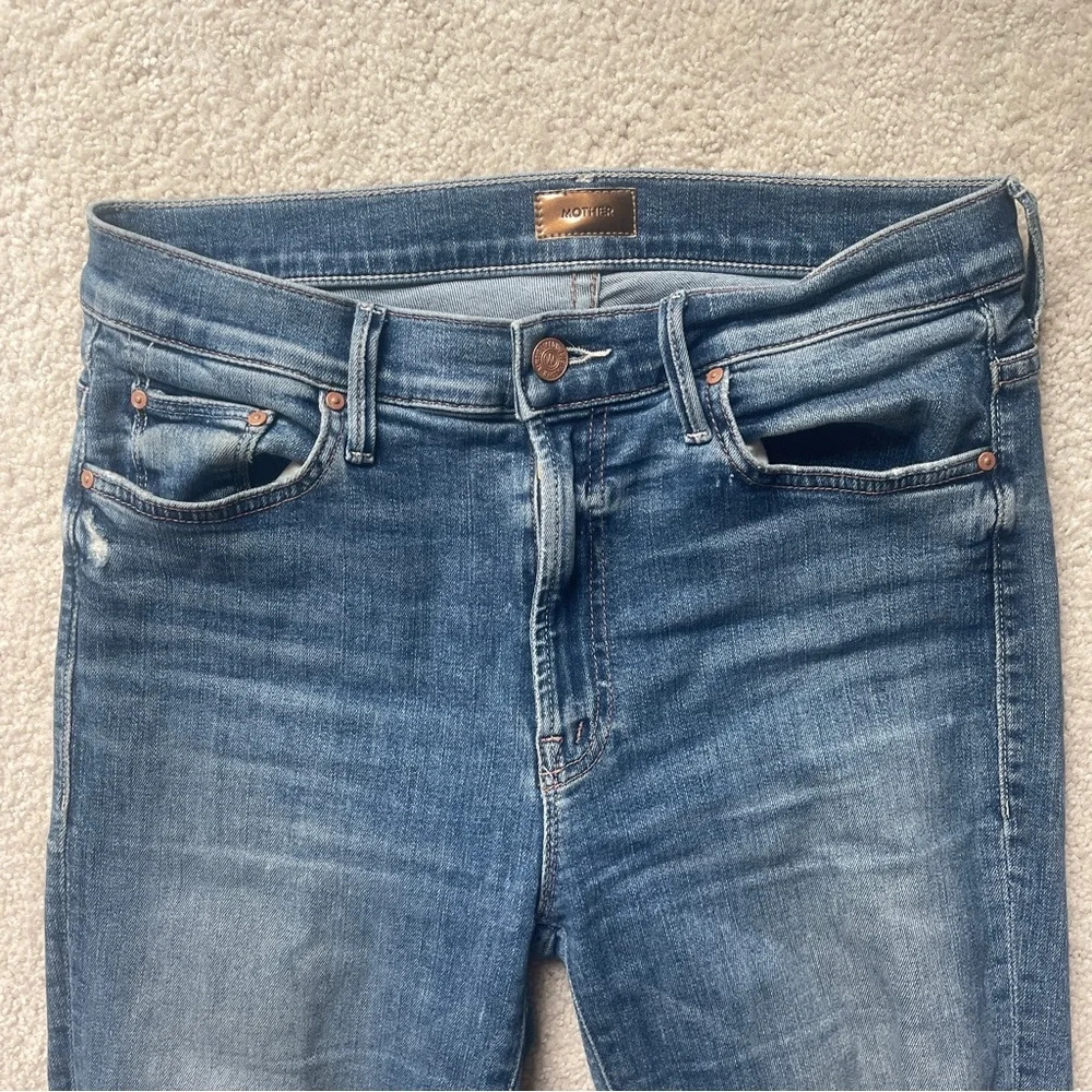Mother Insider Crop Step Chew Dancing On Coals Jeans Distressed - Picture 3 of 9